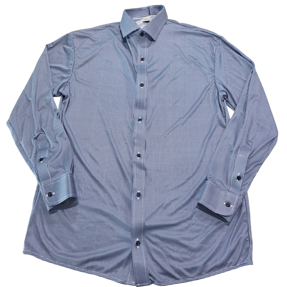 Collars & Co Men's Light Blue Micro-Check Dress Shirt - Modern Fit